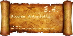 Blocher Antonietta névjegykártya